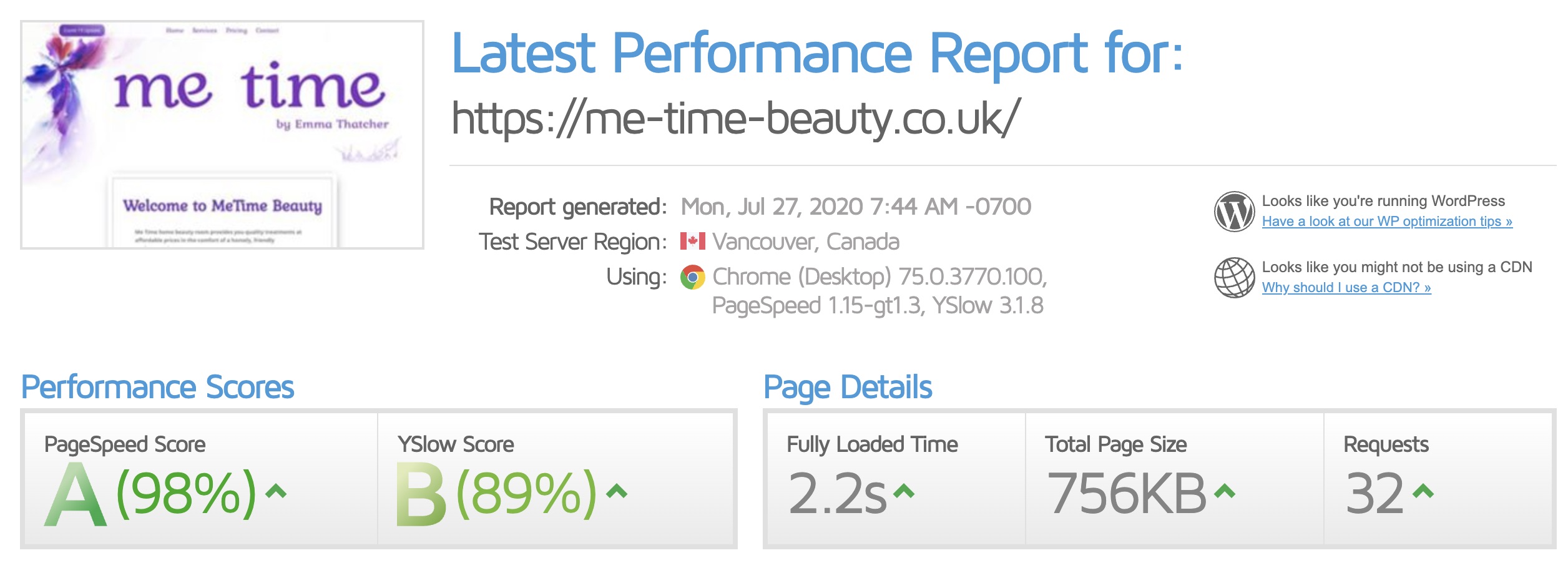 MeTime Speed Test